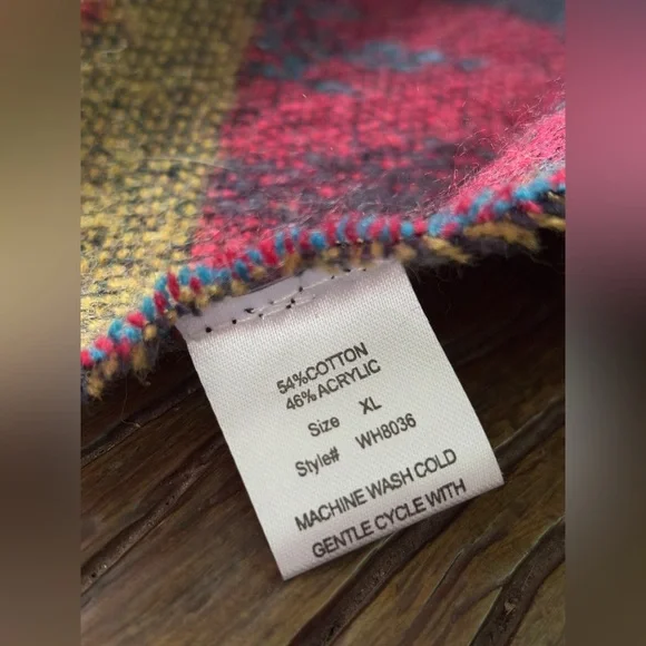 Multicolor Fringe Woven Poncho/Cape - Picture 6 of 7